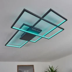 Plafonnier Momahaki LED Anthracite, 1 lumière, Télécommandes