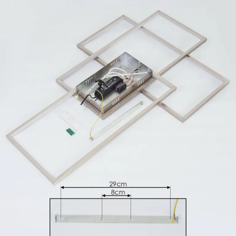 Plafonnier Momahaki LED Chrome, 1 lumière, Télécommandes