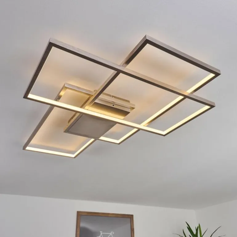 Plafonnier Momahaki LED Chrome, 1 lumière, Télécommandes