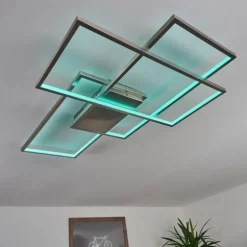 Plafonnier Momahaki LED Chrome, 1 lumière, Télécommandes