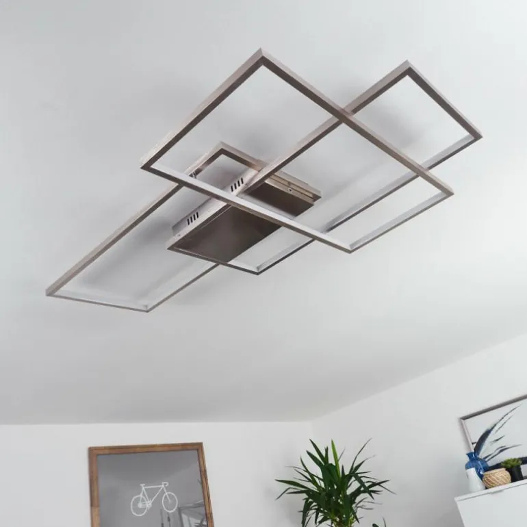 Plafonnier Momahaki LED Chrome, 1 lumière, Télécommandes