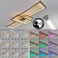 Plafonnier Momahaki LED Nickel mat, 1 lumière, Télécommandes