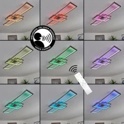 Plafonnier Momahaki LED Nickel mat, 1 lumière, Télécommandes