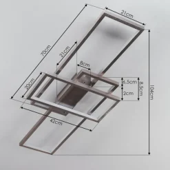Plafonnier Momahaki LED Nickel mat, 1 lumière, Télécommandes