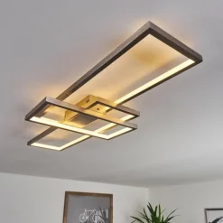 Plafonnier Momahaki LED Nickel mat, 1 lumière, Télécommandes