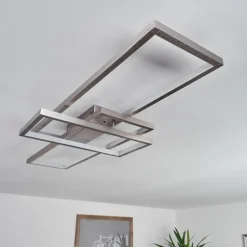 Plafonnier Momahaki LED Nickel mat, 1 lumière, Télécommandes