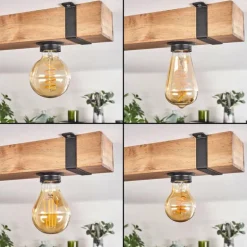 Plafonnier Montgomery Écru, Noir, 4 lumières