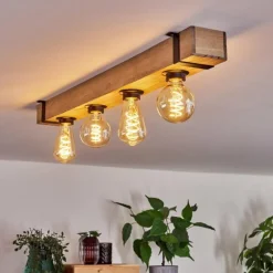 Plafonnier Montgomery Écru, Noir, 4 lumières