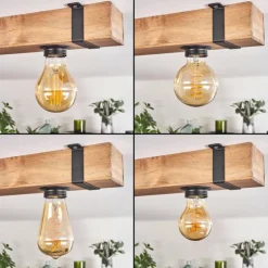 Plafonnier Montgomery Écru, Noir, 5 lumières