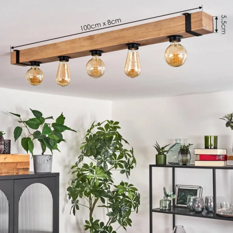 Plafonnier Montgomery Écru, Noir, 5 lumières