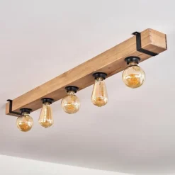 Plafonnier Montgomery Écru, Noir, 5 lumières