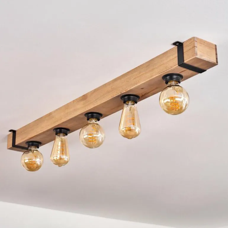 Plafonnier Montgomery Écru, Noir, 5 lumières