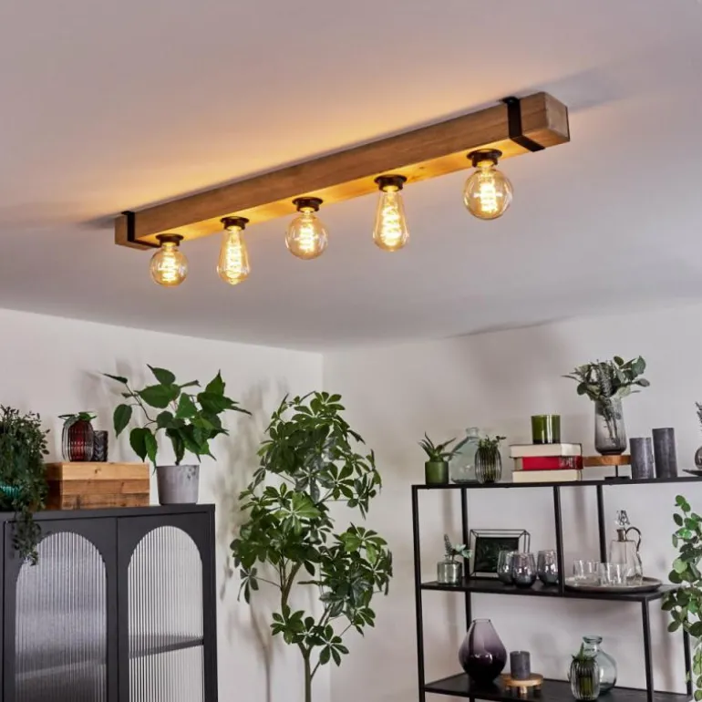 Plafonnier Montgomery Écru, Noir, 5 lumières