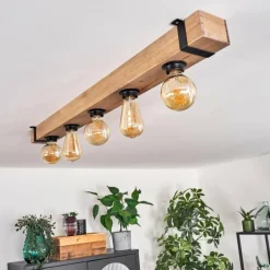 Plafonnier Montgomery Écru, Noir, 5 lumières