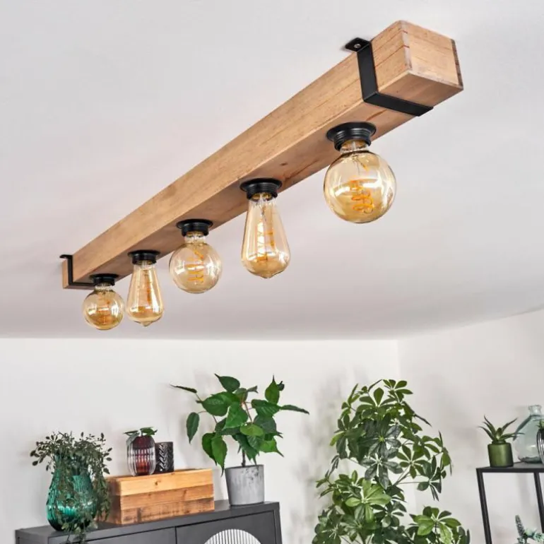 Plafonnier Montgomery Écru, Noir, 5 lumières