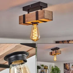 Plafonnier Montgomery Écru, Noir, 1 lumière