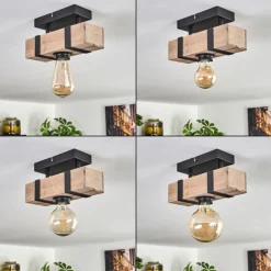 Plafonnier Montgomery Écru, Noir, 1 lumière