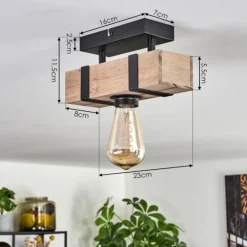 Plafonnier Montgomery Écru, Noir, 1 lumière