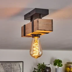 Plafonnier Montgomery Écru, Noir, 1 lumière