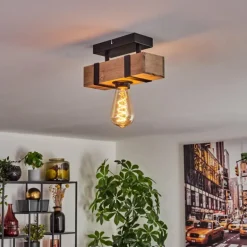 Plafonnier Montgomery Écru, Noir, 1 lumière