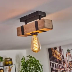 Plafonnier Montgomery Écru, Noir, 1 lumière