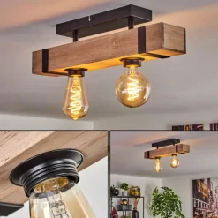 Plafonnier Montgomery Écru, Noir, 2 lumières