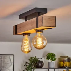 Plafonnier Montgomery Écru, Noir, 2 lumières