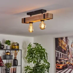 Plafonnier Montgomery Écru, Noir, 2 lumières