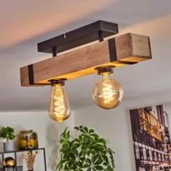 Plafonnier Montgomery Écru, Noir, 2 lumières