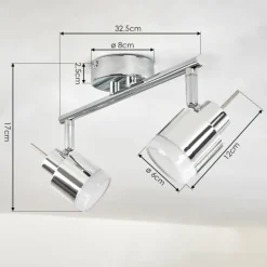Plafonnier Morges LED Chrome, 2 lumières