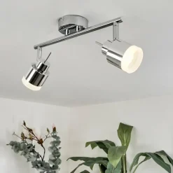 Plafonnier Morges LED Chrome, 2 lumières