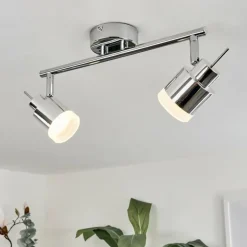 Plafonnier Morges LED Chrome, 2 lumières