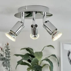 Plafonnier Morges LED Chrome, 3 lumières