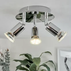 Plafonnier Morges LED Chrome, 3 lumières