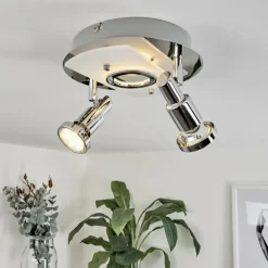 Plafonnier Morges LED Chrome, Nickel mat, 2 lumières