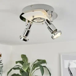 Plafonnier Morges LED Chrome, Nickel mat, 2 lumières