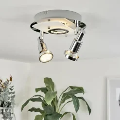 Plafonnier Morges LED Chrome, Nickel mat, 2 lumières