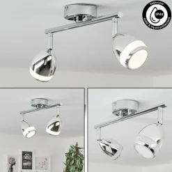 Plafonnier Morges LED Chrome, 2 lumières
