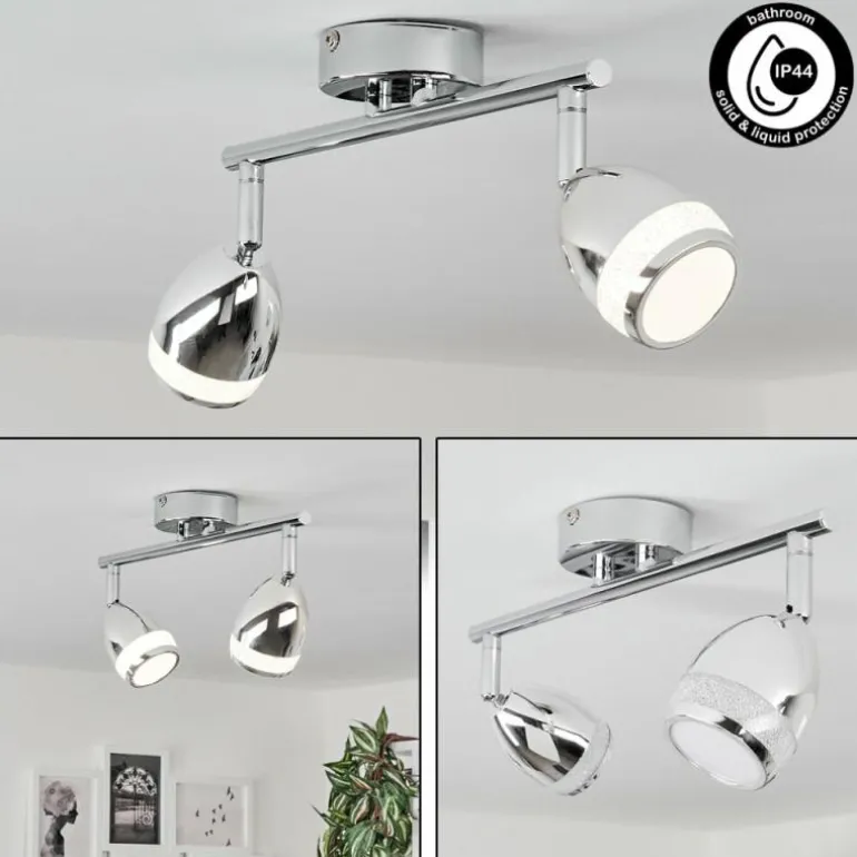 Plafonnier Morges LED Chrome, 2 lumières