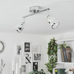 Plafonnier Morges LED Chrome, 2 lumières