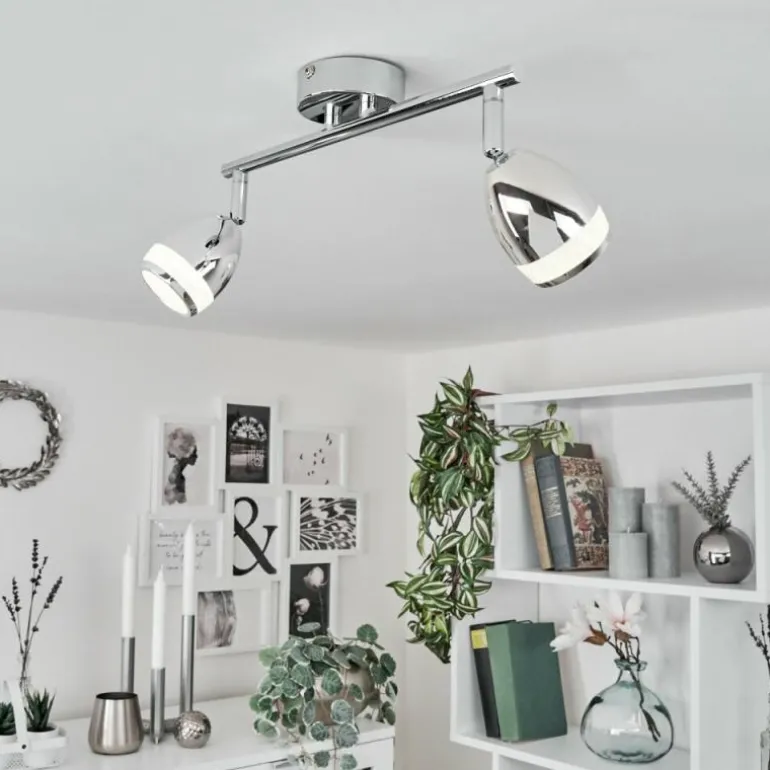 Plafonnier Morges LED Chrome, 2 lumières