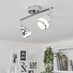 Plafonnier Morges LED Chrome, 2 lumières
