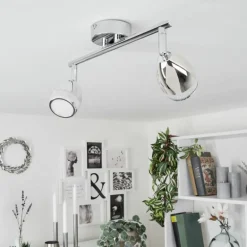 Plafonnier Morges LED Chrome, 2 lumières