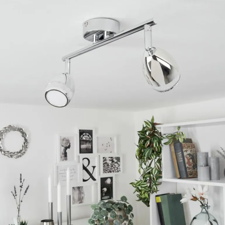Plafonnier Morges LED Chrome, 2 lumières