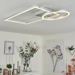 Plafonnier Moya LED Argenté, Blanc, 1 lumière