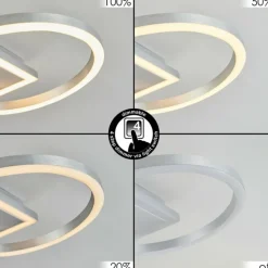 Plafonnier Moya LED Argenté, Blanc, 1 lumière