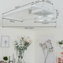 Plafonnier Moya LED Argenté, Blanc, 1 lumière