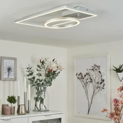 Plafonnier Moya LED Argenté, Blanc, 1 lumière