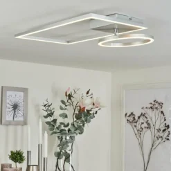 Plafonnier Moya LED Argenté, Blanc, 1 lumière