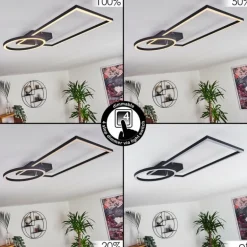 Plafonnier Moya LED Noir, 1 lumière